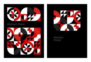 Postcard, poster with modern abstract background. Bauhaus style style. Vector illustration of geometric shapes.