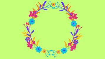 2d floral frame video