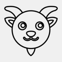 Icon goat face. Chinese Zodiac elements. Icons in line style. Good for prints, posters, logo, advertisement, decoration,infographics, etc. vector