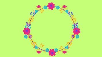 2d floral frame video