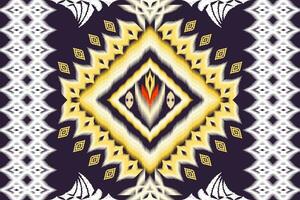 Ikat ethnic aztec embroidery style.Figure Geometric oriental traditional art pattern.Design for ikat background,wallpaper,fashion,clothing,wrapping,fabric,element,sarong,graphic,vector illustration. vector