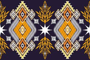 Geometric ethnic aztec embroidery style.Figure ikat oriental traditional art pattern.Design for ethnic background,wallpaper,fashion,clothing,wrapping,fabric,element,sarong,graphic,vector illustration. vector