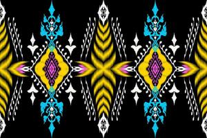 geométrico étnico azteca bordado estilo.figura ikat oriental tradicional Arte patrón de diseño para étnico fondo,fondo de pantalla,moda,ropa,envoltura,tela,elemento,pareo,gráfico,vector ilustración. vector