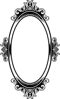 Vector mirror ornament frame