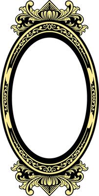 Vector mirror ornament frame