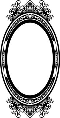 Vector mirror ornament frame