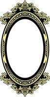 Vector mirror ornament frame