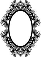 Vector mirror ornament frame