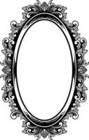 Vector mirror ornament frame