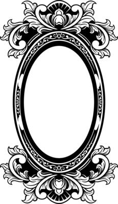 Vector mirror ornament frame