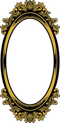 Vector mirror ornament frame
