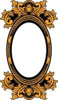 Vector mirror ornament frame