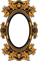Vector mirror ornament frame