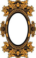 Vector mirror ornament frame