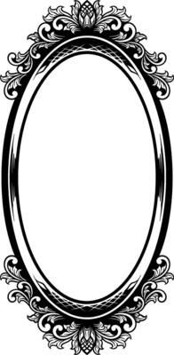 Vector mirror ornament frame