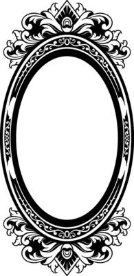 Vector mirror ornament frame