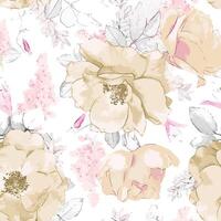 Blossom Elegance Seamless Floral Symphony. vector