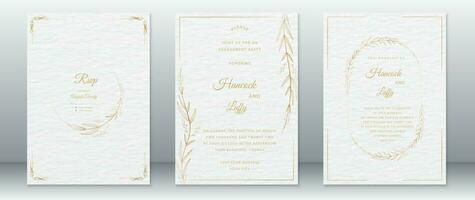 Golden design luxury wedding invitation card template vector