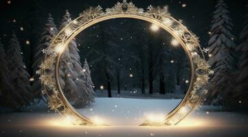 AI generated frame christmas frame decoration background photo