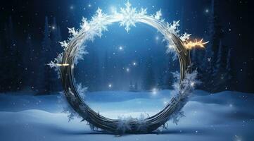 AI generated frame christmas frame decoration background photo