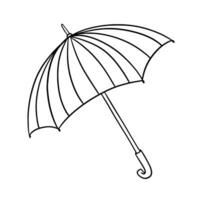 Open umbrella doodle outline sketch. Vector illustration