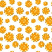 Fresh and juicy orange. Seamless pattern on white background. vector