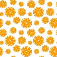 Fresh and juicy orange. Seamless pattern on white background. vector