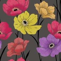 Graceful Petal Waltz Floral Fabric Reverie. vector