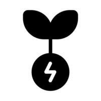 Sprout with flash icon for green energy and sustainable vector