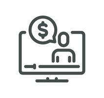 Banking and finance related icon outline and linear vector. vector