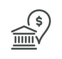 Banking and finance related icon outline and linear vector. vector