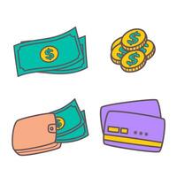 Money, wallet, payment card illustration, Shopping Element Illustration vector