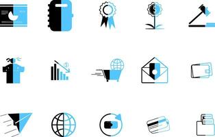 doble tono negocio icono ilustrativo vector