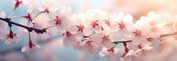 AI generated blossoming cherry blossoms in early spring day, photo