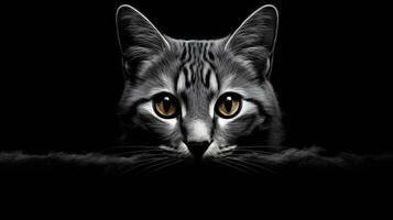 AI generated an image of a black and grey striped cat, photo