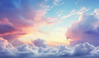 AI generated an image of the blue sky with a colorful cloud filled sky, photo