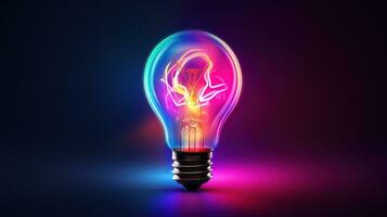 AI generated Creative concept art new idea innovation abstract neon colors photo