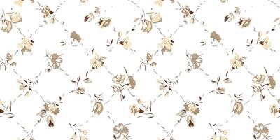 Graceful Petal Waltz Floral Fabric Reverie. vector