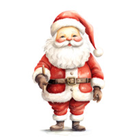 AI generated Watercolor Christmas Santa Claus. Clipart. AI generated. png