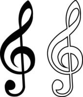 música notas icono colocar, canción, melodía o melodía plano o línea vector colección aislado. musical llave de moda estilo símbolos diseño elemento logo modelo para musical aplicaciones y sitio web