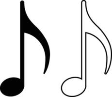 música notas icono colocar, canción, melodía o melodía plano o línea vector colección aislado. musical llave de moda estilo símbolos diseño elemento logo modelo para musical aplicaciones y sitio web