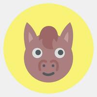 Icon horse face. Chinese Zodiac elements. Icons in color mate style. Good for prints, posters, logo, advertisement, decoration,infographics, etc. vector