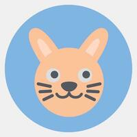 Icon bunny face. Chinese Zodiac elements. Icons in color mate style. Good for prints, posters, logo, advertisement, decoration,infographics, etc. vector