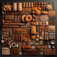 AI Generated Bread making, knolling Generative AI photo