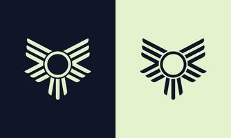 PrintModern abstract geometric wings vector logo design