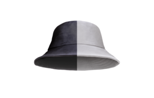 black white bucket hat PNG transparent