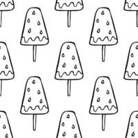 Seamless pattern with ice cream doodle for decorative print, wrapping paper, greeting cards, wallpaper and fabric vector