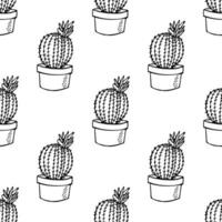 Seamless pattern with cactus doodle for decorative print, wrapping paper, greeting cards and fabric vector