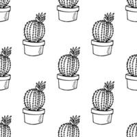 Seamless pattern with cactus doodle for decorative print, wrapping paper, greeting cards and fabric vector