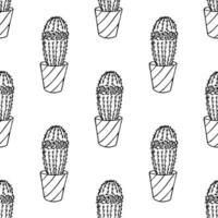 Seamless pattern with cactus doodle for decorative print, wrapping paper, greeting cards and fabric vector